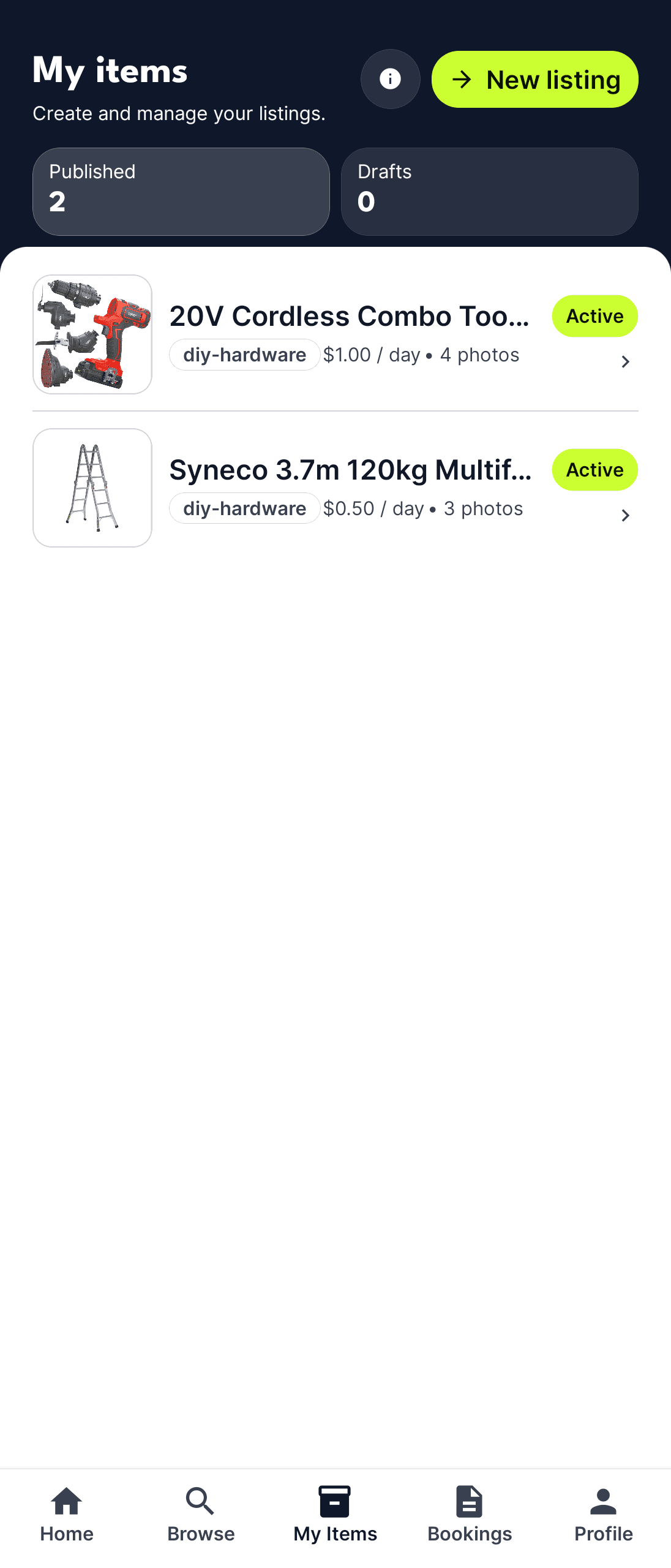 Renme my items - list and manage your items